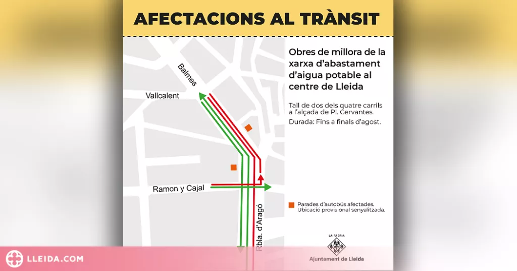 Obres de millora de l’abastament d’aigua potable al centre de Lleida