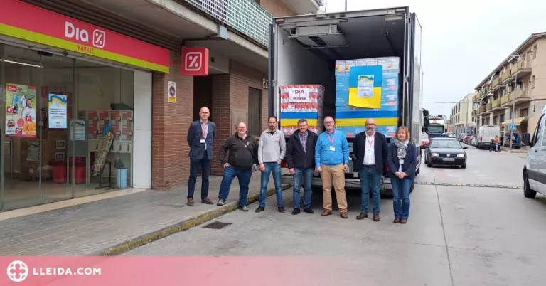 El supermercat Dia de Guissona entrega 2000 kg de menjar per a Ucraïna
