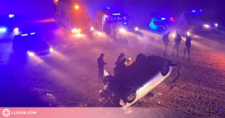 Aparatós accident d'un conductor begut que fugia de la Urbana a Lleida
