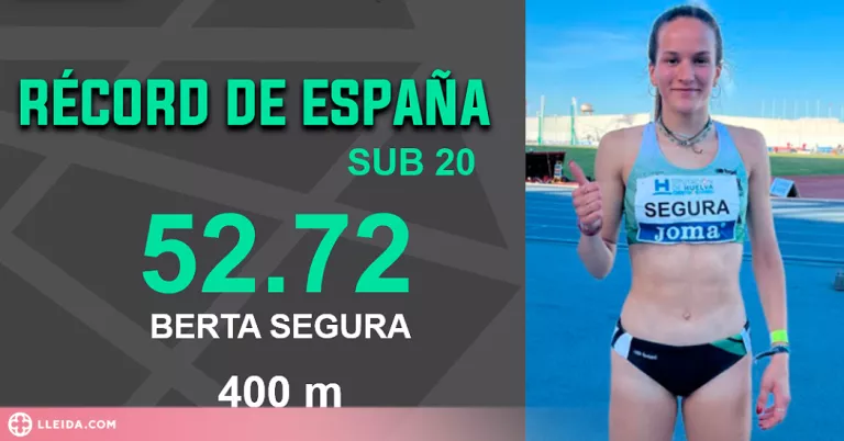 ⏯️ La lleidatana Berta Segura bat el rècord de Catalunya absolut de 400 metres i d'Espanya sub20