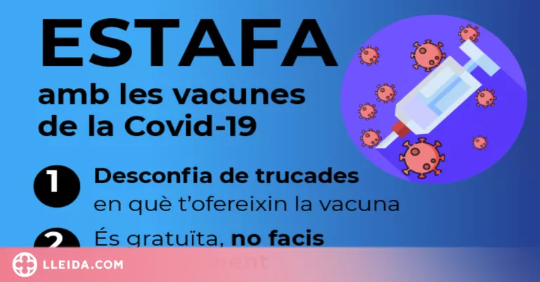 Alerten d'estafadors que exigeixen diners per vacunar contra la covid-19