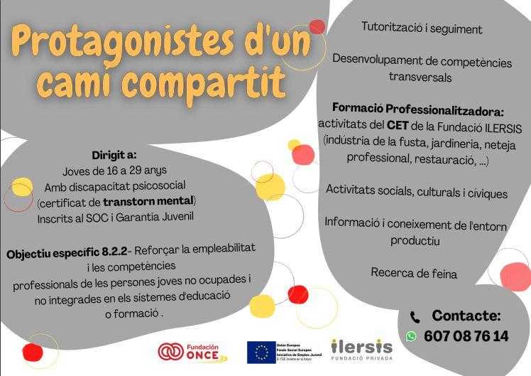 Projecte d’acompanyament per a joves discapacitats en la seva formació i inserció laboral
