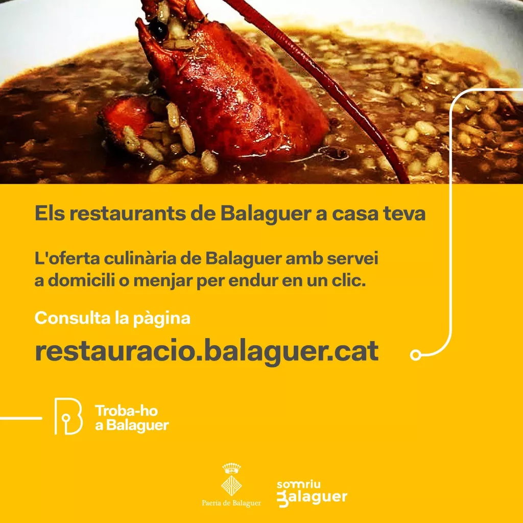 Balaguer crea un web pels restauradors locals que ofereixen menjar per emportar