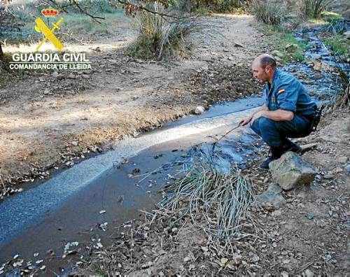La Guàrdia Civil localitza un abocament irregular de purins a Isona i Conca Dellà