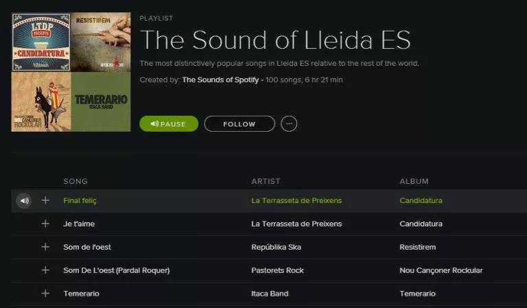 La música que escolta Lleida