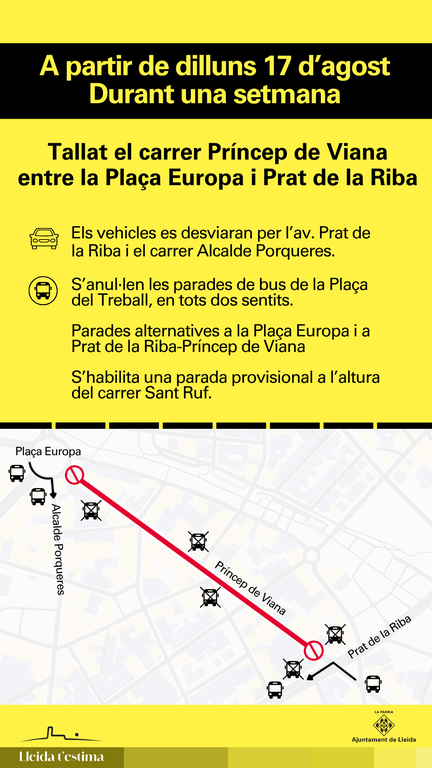 Les obres de pavimentació de Príncep de Viana obliguen a tallar el trànsit durant una setmana