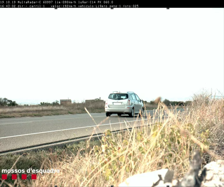 Enxampen un conductor que circulava a 192 km/h per la C-14 a l'Urgell