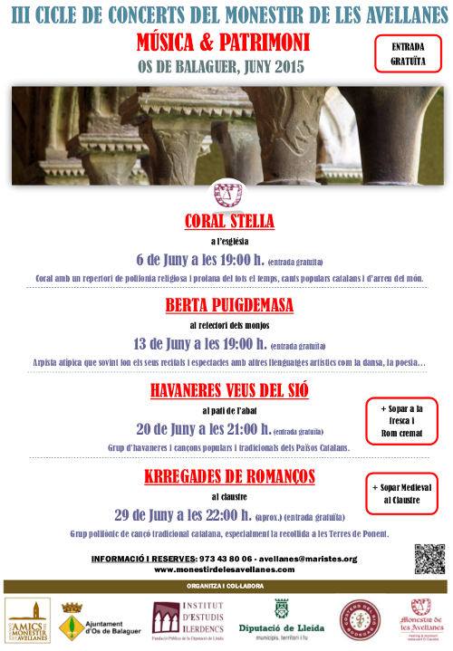 III CICLE DE CONCERT MONESTIR DE LES AVELLANES