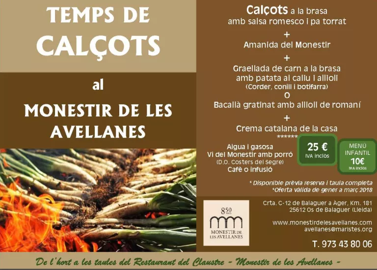 Temporada de calçots al Monestir de les Avellanes