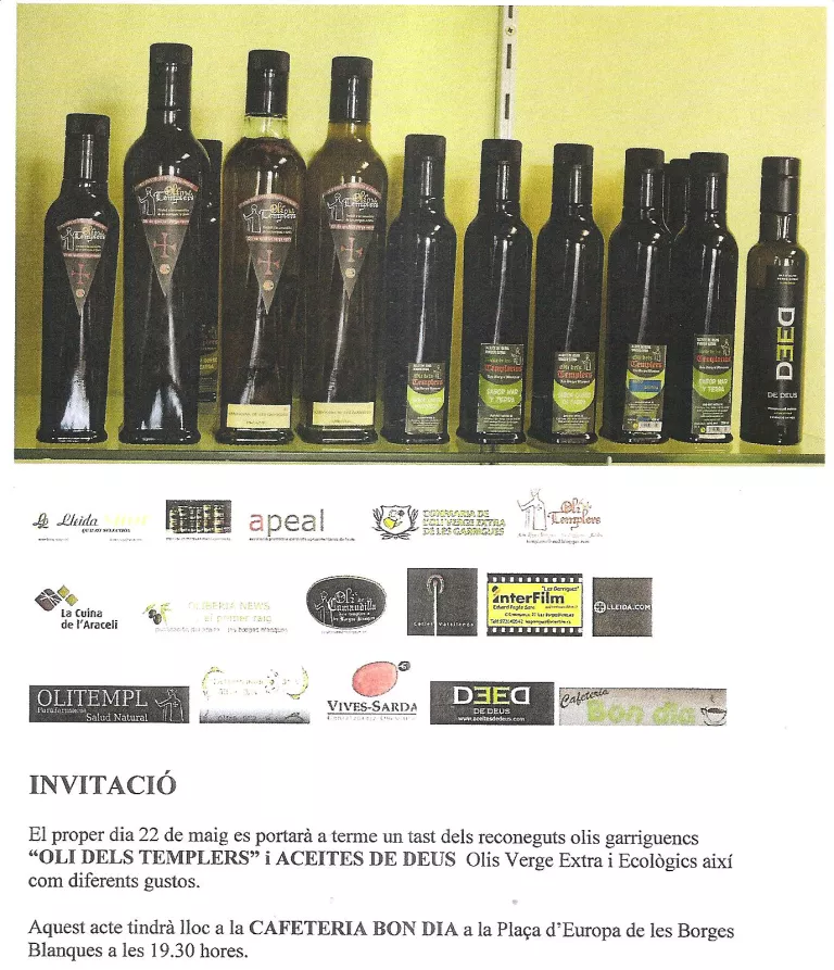 Olis presents als tasts d'olis garriguencs