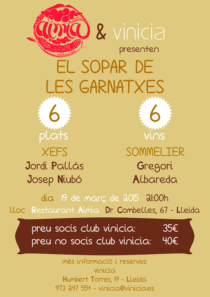 Sopar Maridatge Aimia + Vinicia