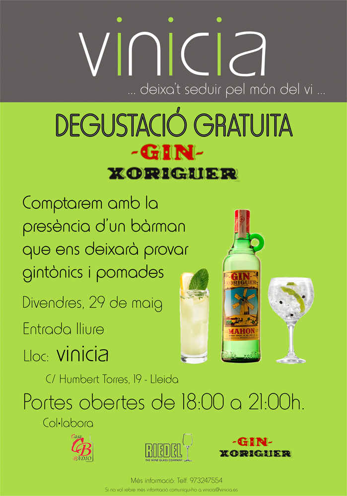 Degustació gratuïta de Gin Xoriguer, Menorca