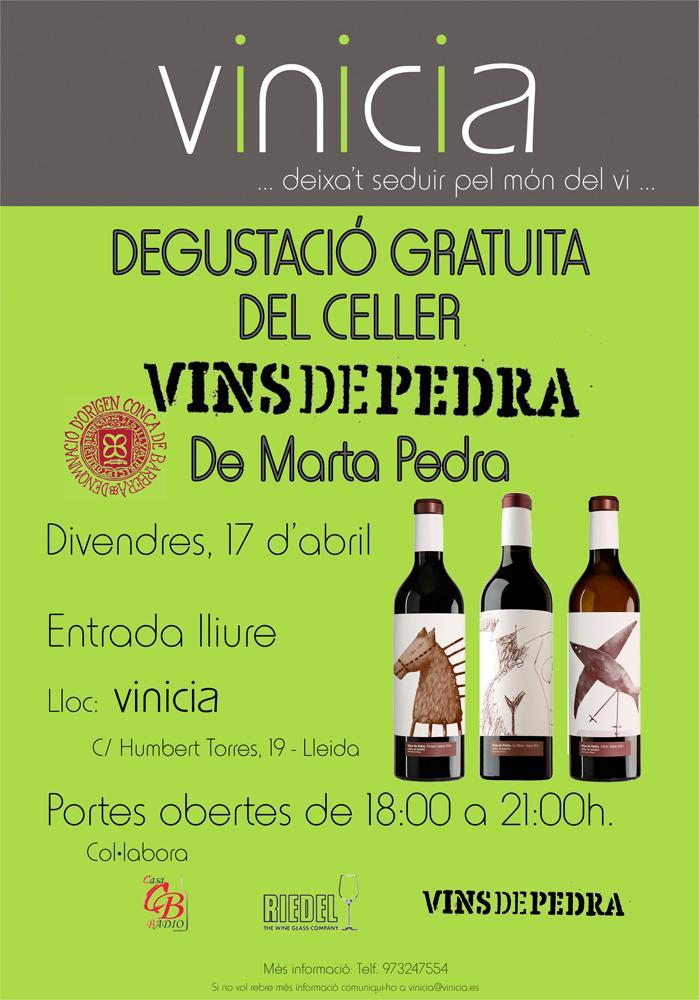 Degustació gratuïta del Celler Vins de Pedra de Marta Pedra
