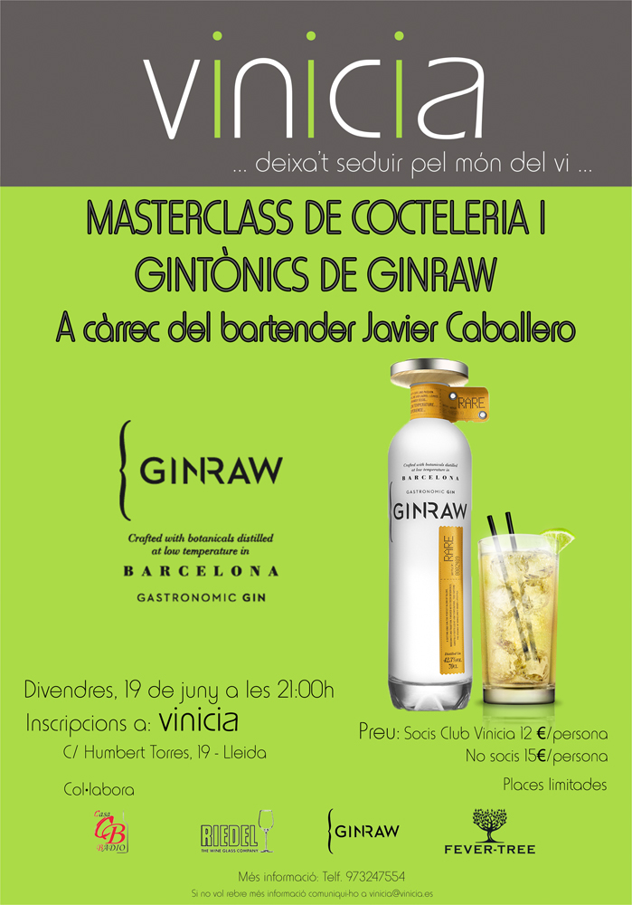 Masterclass de cocteleria i gintònic GinRaw a càrrec del bartender Javier Caballero