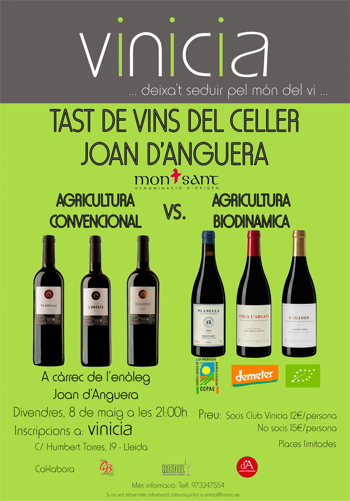 Tast de vins del Celler Joan d'Anguera a càrrec de l'enòleg Joan d'Anguera
