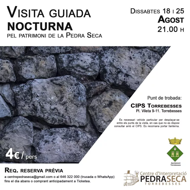 Visita guiada nocturna pel Patrimoni de la Pedra Seca | Dissabte 25