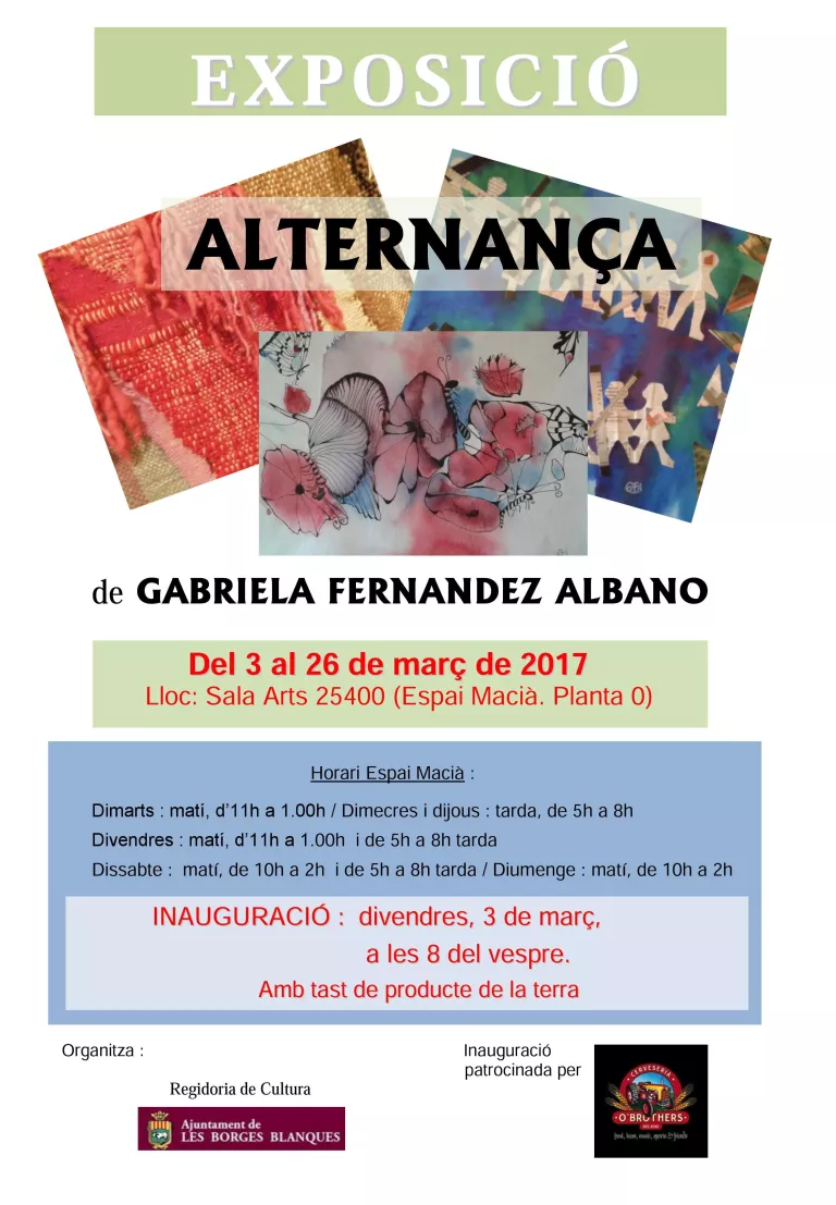Cartell de l'exposició "Alternança" de la Gabriela Fernández i Albano.