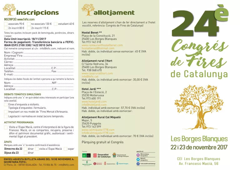 Programa del 24è Congrés de Fires de Catalunya