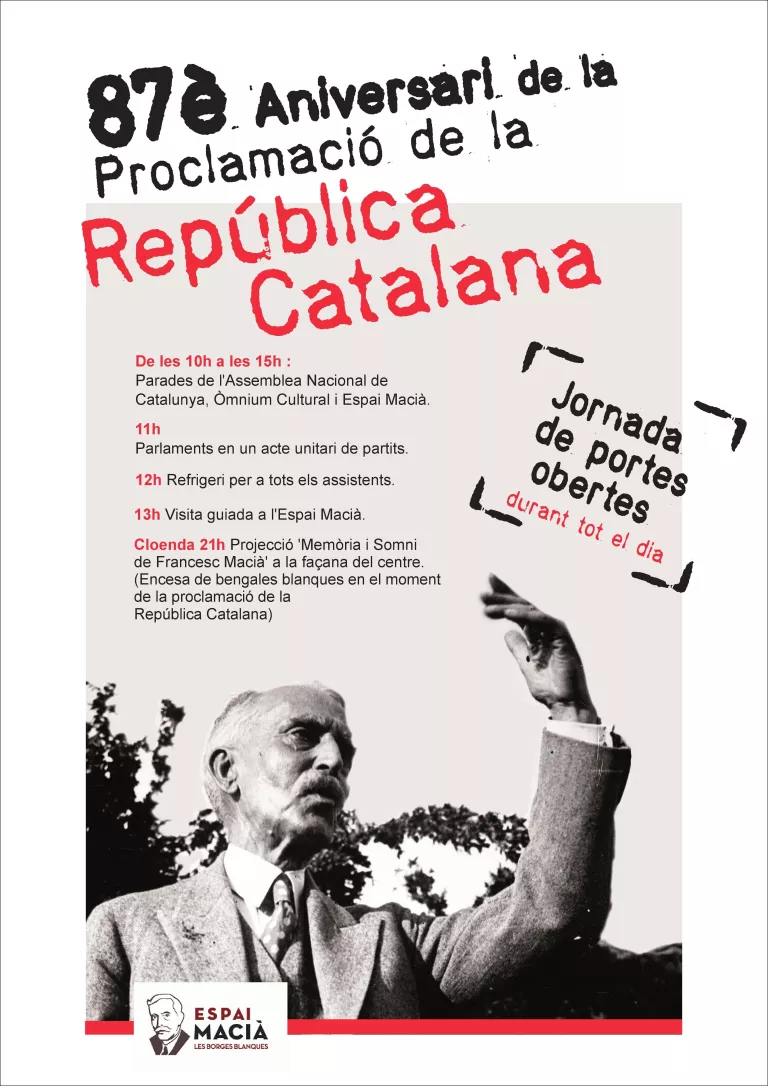 Cartell del 87è Aniversari de la Proclamació de la República Catalana
