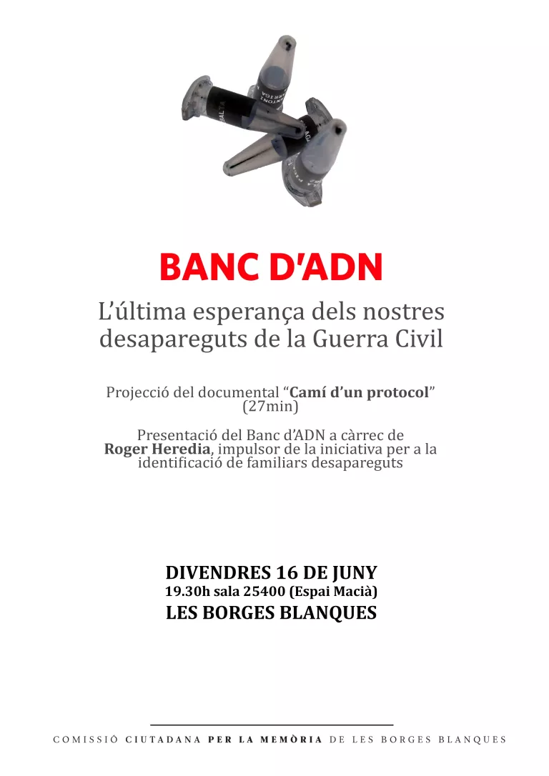 Cartell de la presentació del banc d'ADN
