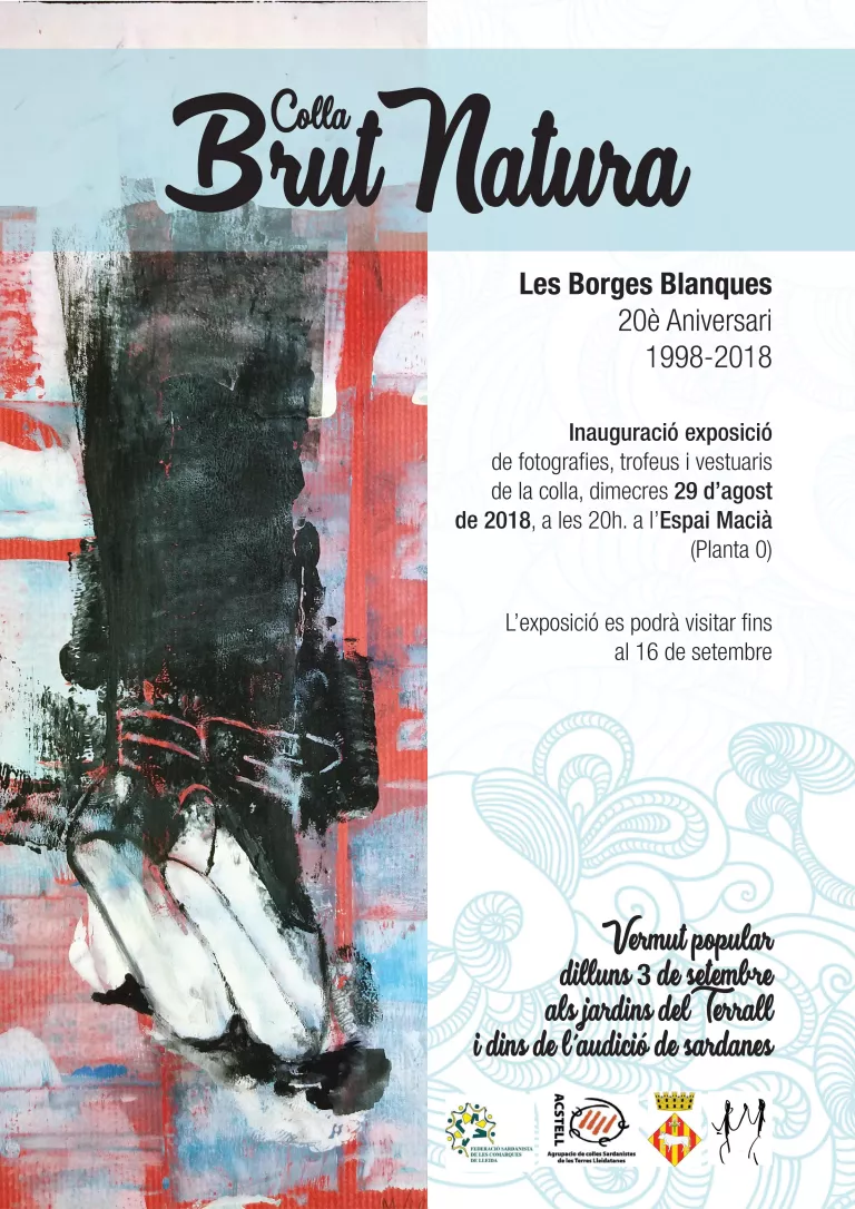 Cartell de l'exposició  '20è aniversari de la colla sardanista Brut Natura de les Borges'