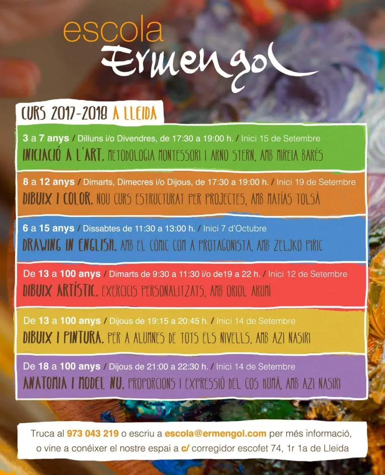 Cursos i horaris 2017/18. Lleida
