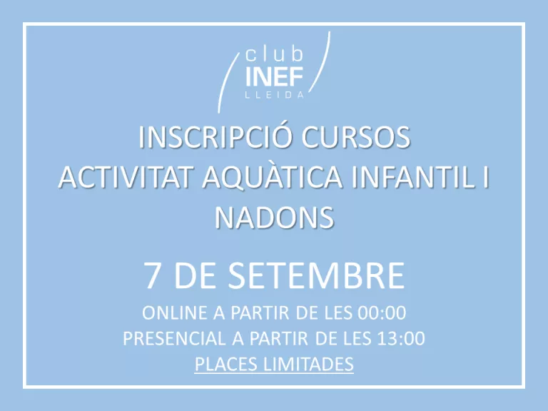 Inscripcions Cursets Natació INEF Lleida