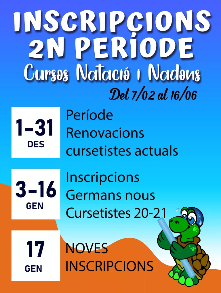 INSCRIPCIONS CURSOS DE NATACIÓ INFANTIL I NADONS