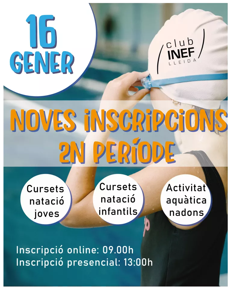 INSCRIPCIONS OBERTES A CURSOS DE NATACIÓ