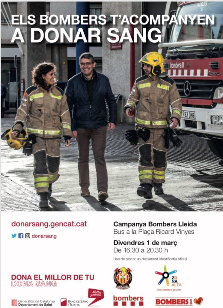 Els Bombers t'acompanyen a donar sang