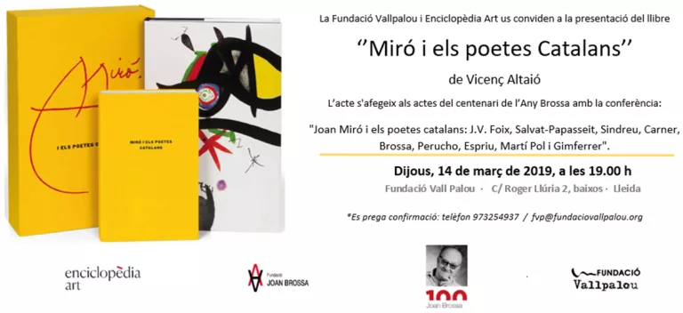 Presentació del llibre "Miró i els poetes catalans" de Vicenç Altaió