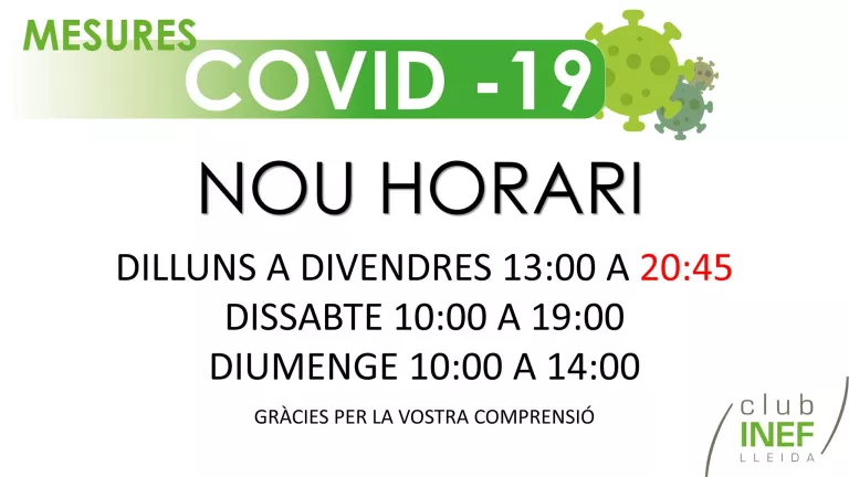 Nou horari INEF Lleida