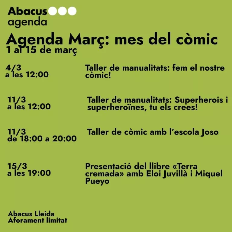 Activitats de la primera quinzena del març