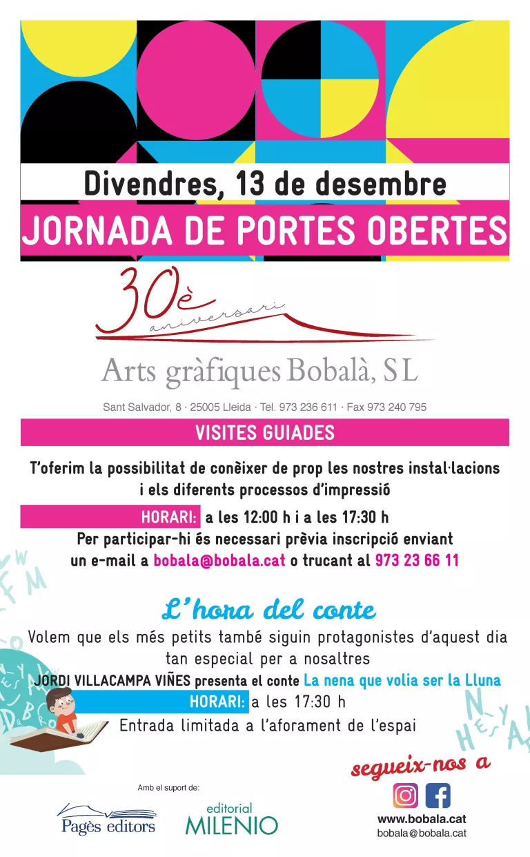 Arts Gràfiques Bobalà de Lleida celebra el seu 30è aniversari