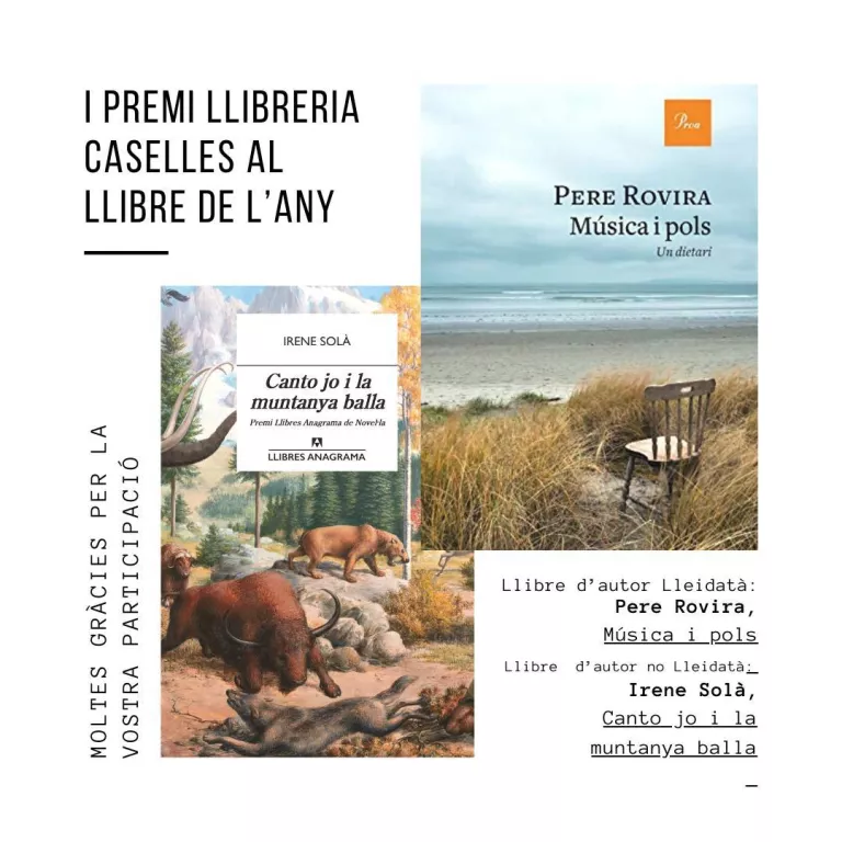 Pere Rovira i Irene Solà guanyen el I Premi Caselles al llibre de l'any