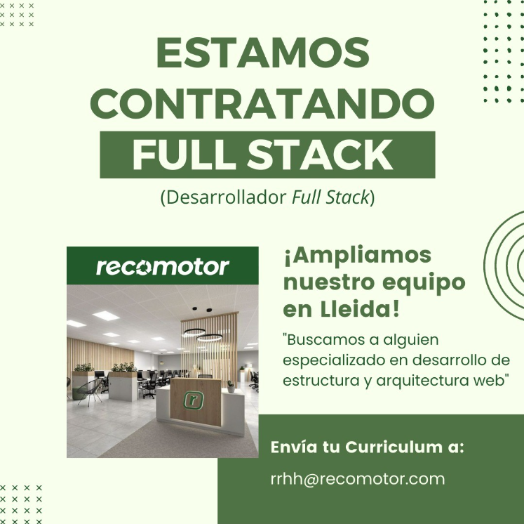 Ampliem el nostre equip contractant un desenvolupador Full Stack!
