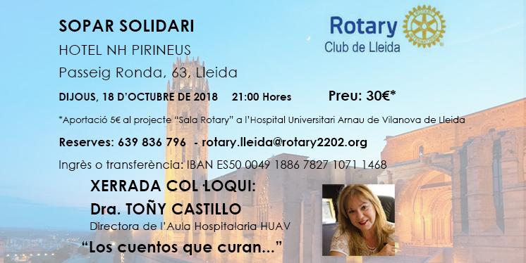 Sopar solidari i conferència a càrrec de Toñy Castillo