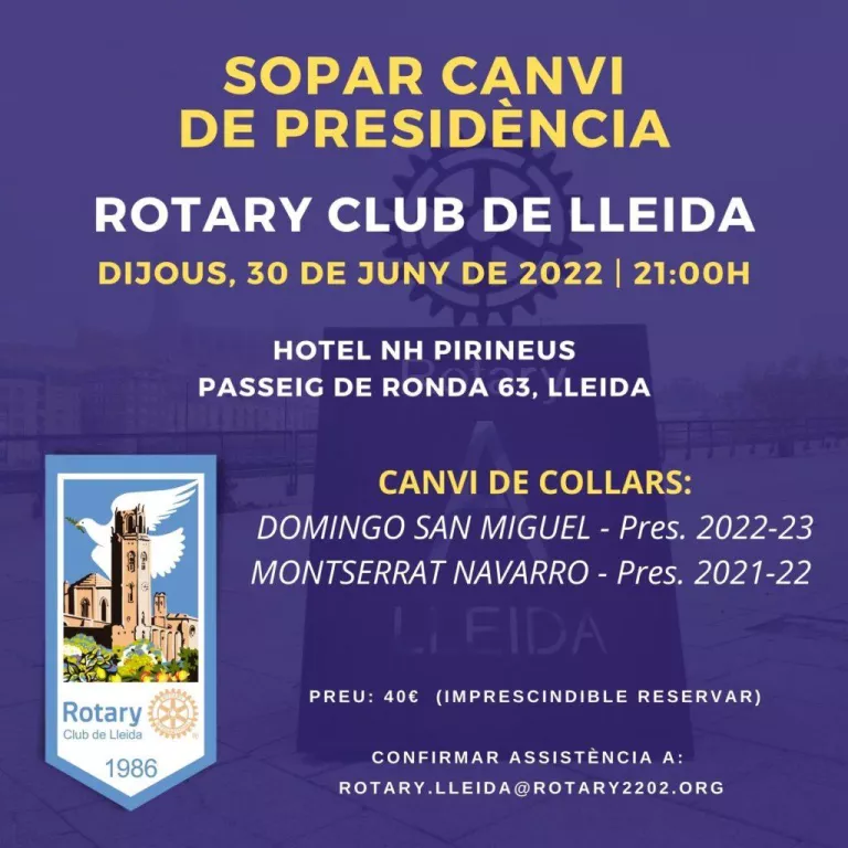 Cerimònia canvi de collars al Rotary