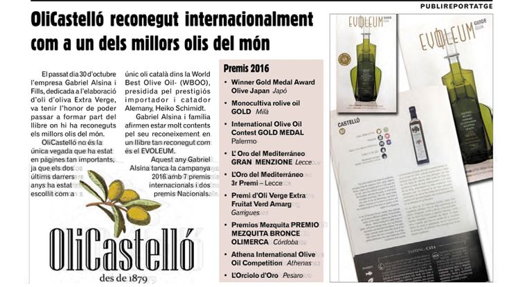 OliCastelló reconegut internacionalment com un dels millors del món