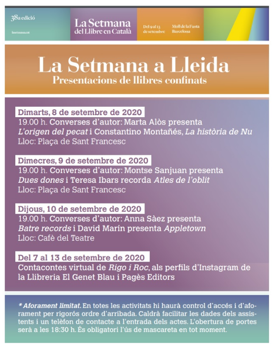 Activitats de Pagès Editors a La Setmana del Llibre en català 2020