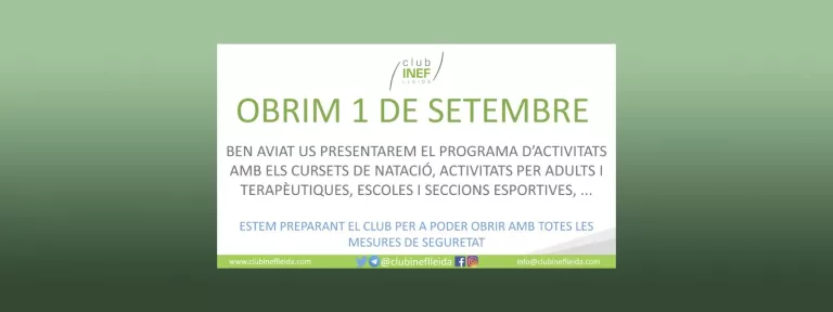 El Club INEF Lleida torna a obrir les seves portes