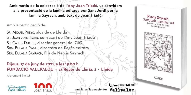 Presentació de la làmina editada per a la fiesta de Sant Jordi