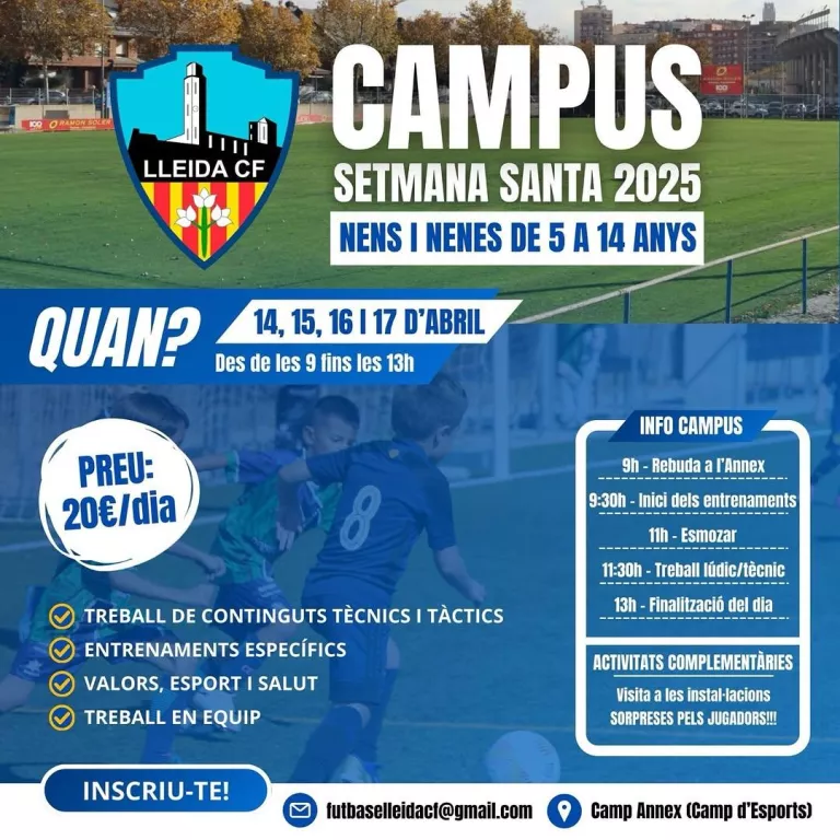 Campus de setmana santa per a infants ©Lleida CF