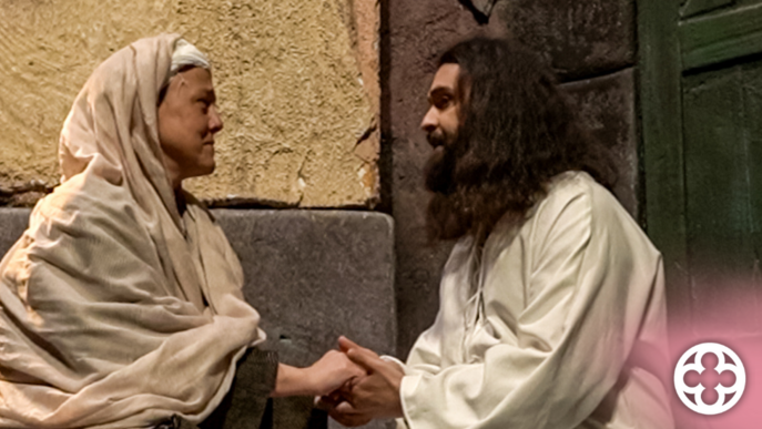 Un moment de la representació teatral ©La Passió de Cervera