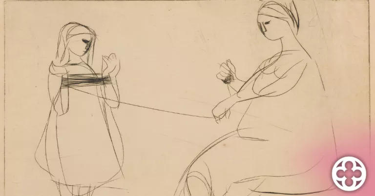 El fil de l’artista Roser Bru part de la Col·lecció Gelonch-Viladegut ©Museu de Lleida