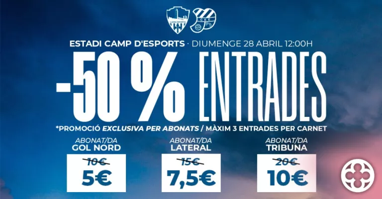 Diumenge blau al Camp d'Esports amb entrades a cost reduït