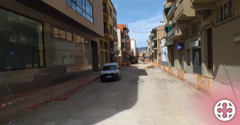 Obres a l'Av. Catalunya d'Alfarràs ©PSC d’Alfarràs