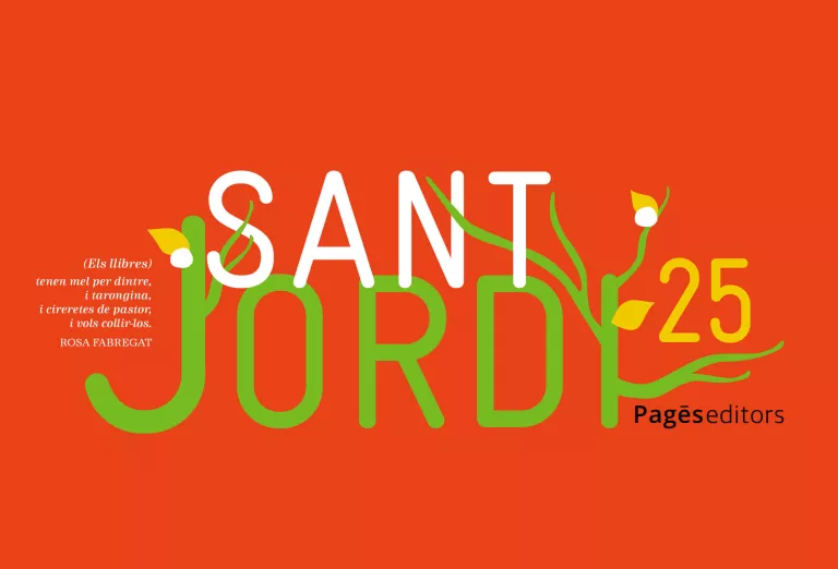 Cartell promocional del Sant Jordi 2025 de Pagès Editors i Editorial Milenio