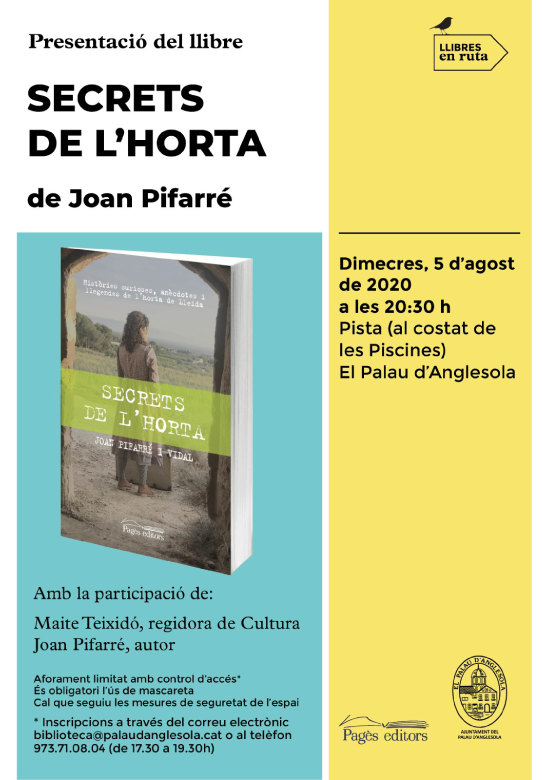 Joan Pifarré presenta "Secrets de l'horta" a Palau d'Anglesola