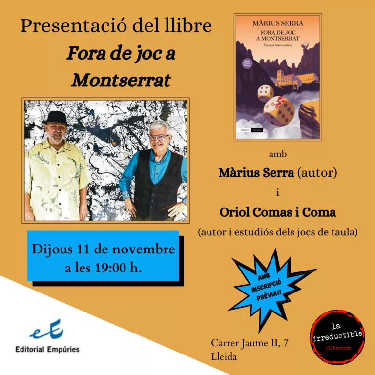 Presentació del llibre "Fora de joc a Montserrat" amb Màrius Serra